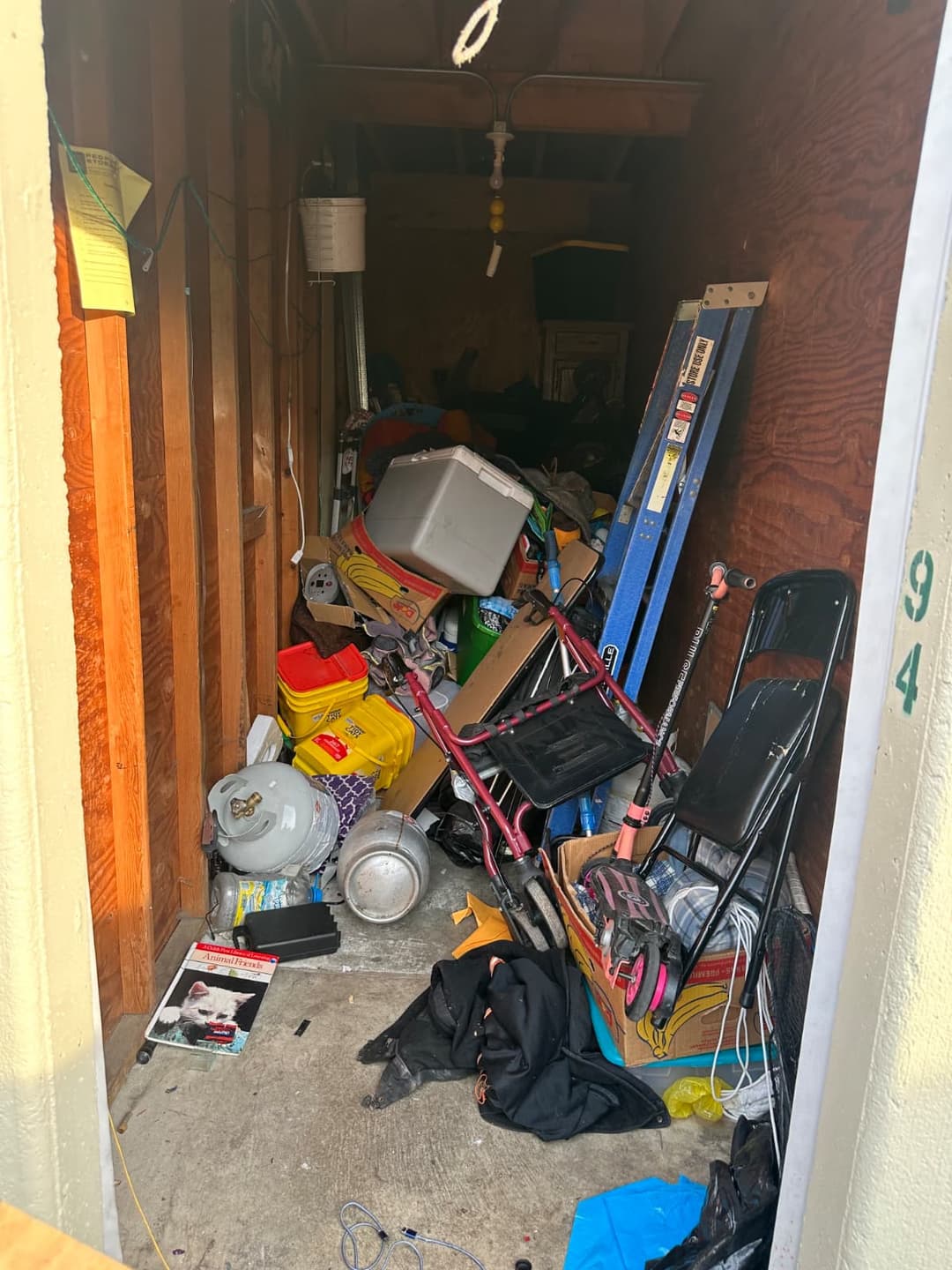 storage space full of junk ready to be removed